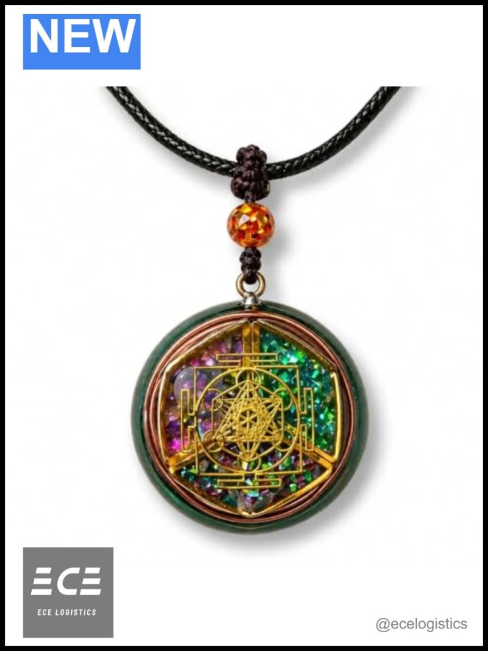 Handcrafted Natural Crystal Copper Energy Talisman Pendant Necklace